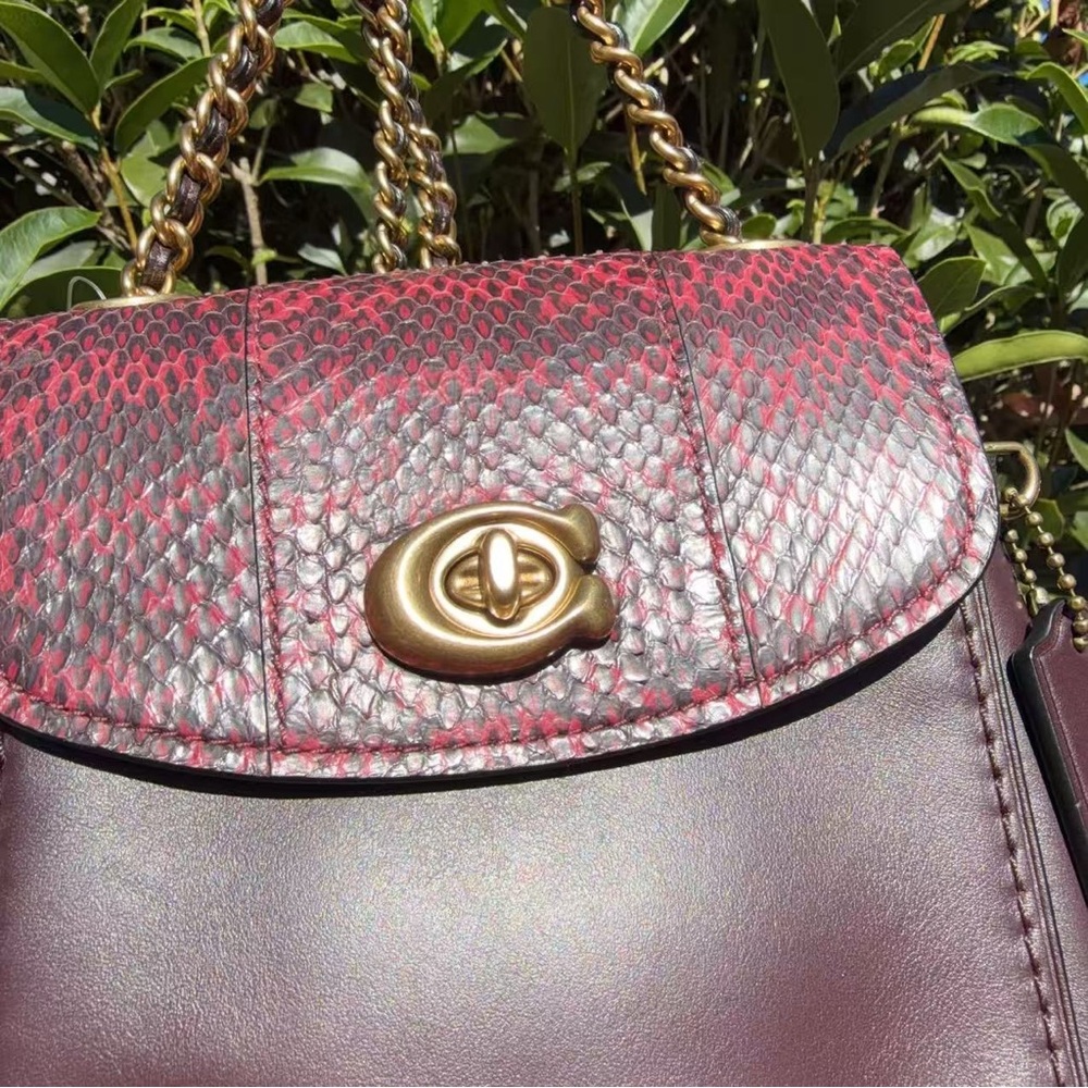 NWT Coach Parker Convertible Backpack 16 With Snakeskin Detail 79635 - Picture 2 of 10